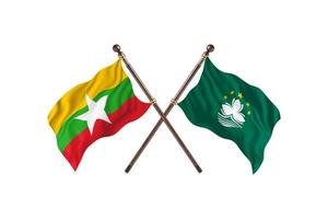 Burma versus Macau Two Country Flags photo