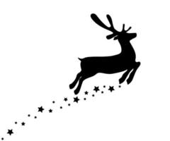 Reindeer is skipping for Christmas. Icon isolated on white vector