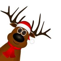 Funny reindeer in a scarf for christmas smiling vector