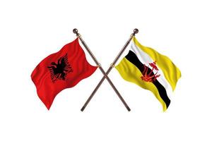 Albania versus Brunei Two Country Flags photo