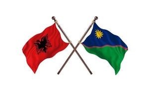 Albania versus Namibia Two Country Flags photo