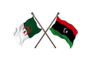 Algeria versus Libya Two Country Flags photo