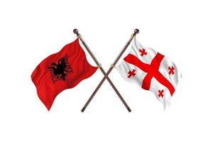 Albania versus Georgia Two Country Flags photo