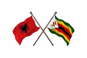Albania versus Zimbabwe Two Country Flags photo