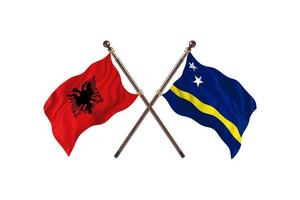 albania versus curazao dos banderas de países foto