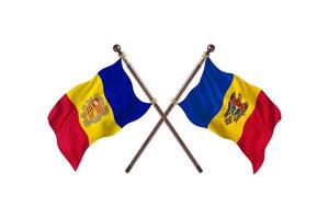 andorra contra moldavia dos banderas de países foto