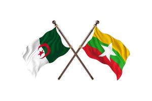 Algeria versus Burma Two Country Flags photo