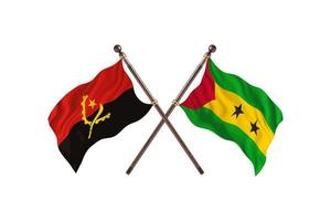 Angola versus Sao Tome and Principe Two Country Flags photo