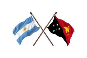 argentina contra papua nueva guinea dos banderas de pais foto
