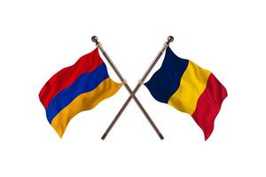 armenia contra chad dos banderas de países foto