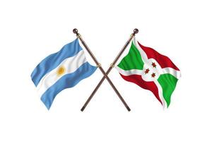 argentina contra burundi dos banderas de pais foto