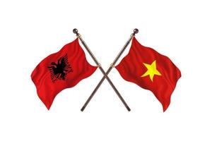Albania versus Vietnam Two Country Flags photo