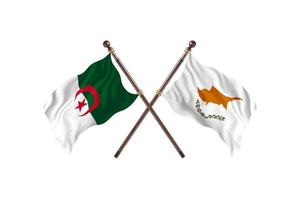 Argelia contra Chipre dos banderas de países foto