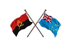 angola contra tuvalu dos banderas de países foto