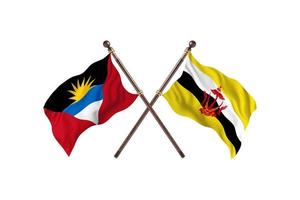 Antigua and Barbuda versus Brunei Two Country Flags photo