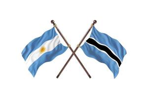 argentina contra botswana dos banderas de pais foto