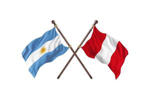 Argentina versus Peru Two Country Flags photo