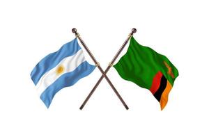 argentina contra zambia dos banderas de pais foto