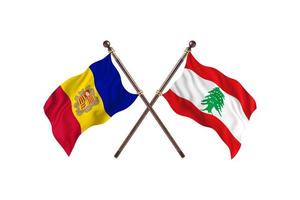 Andorra versus Lebanon Two Country Flags photo