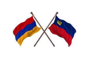 armenia contra liechtenstein dos banderas de países foto