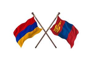 Armenia versus Mongolia Two Country Flags photo