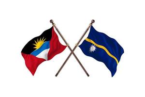 Antigua and Barbuda versus Nauru Two Country Flags photo