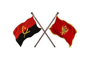 Angola versus Montenegro Two Country Flags photo