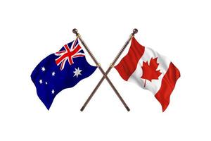 Australia versus Canada Two Country Flags photo