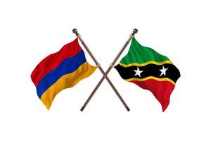 Armenia versus Saint Kitts and Nevis Two Country Flags photo