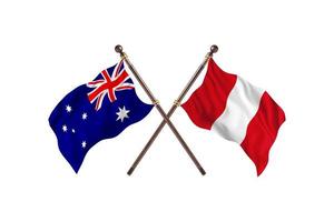 australia contra perú dos banderas de países foto