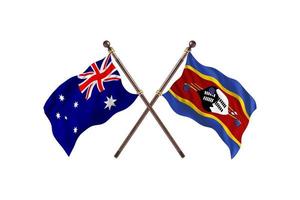 Australia versus Swaziland Two Country Flags photo