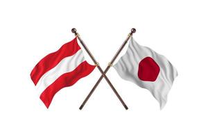 Austria versus Japan Two Country Flags photo