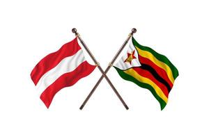 Austria versus Zimbabwe Two Country Flags photo