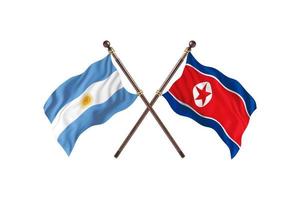 Argentina versus North Korea Two Country Flags photo