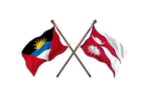 Antigua and Barbuda versus Nepal Two Country Flags photo