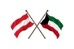 Austria versus Kuwait Two Country Flags photo