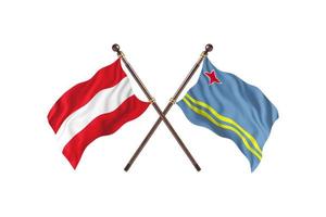 Austria versus Aruba Two Country Flags photo