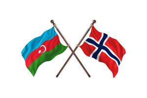 azerbaiyán contra noruega dos banderas de países foto