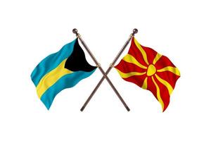 Bahamas versus Macedonia Two Country Flags photo
