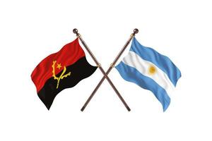 angola contra argentina dos banderas de paises foto