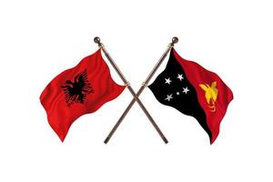 Albania versus Papua New Guinea Two Country Flags photo