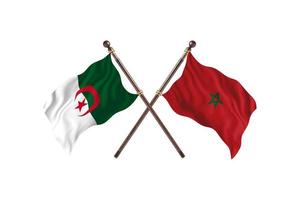 Algeria versus Morocco Two Country Flags photo