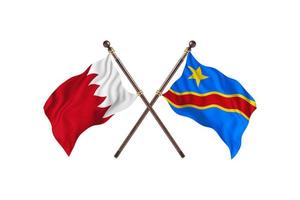 Bahrain versus Democratic Republic Congo Two Country Flags photo
