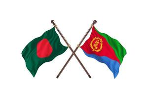 bangladesh contra eritrea dos banderas de países foto