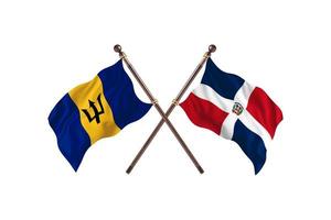 barbados versus república dominicana dos banderas de países foto