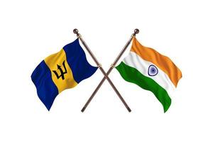 Barbados versus India Two Country Flags photo