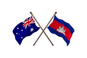 Australia versus Cambodia Two Country Flags photo