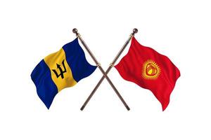 Barbados versus Kyrgyzstan Two Country Flags photo