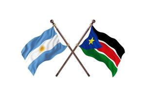 Argentina versus South Sudan Two Country Flags photo