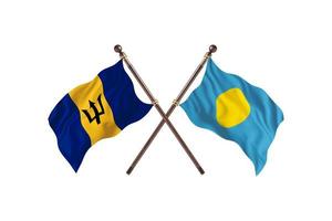 Barbados versus Palau Two Country Flags photo